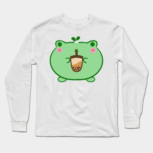 Frog with boba Long Sleeve T-Shirt